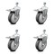 Service Caster 5 Inch Thermoplastic Rubber Swivel 10mm Stem Caster Set Total Lock Brake SCC SCC-TSTTL20S514-TPRB-M1015-4 - alternate 1